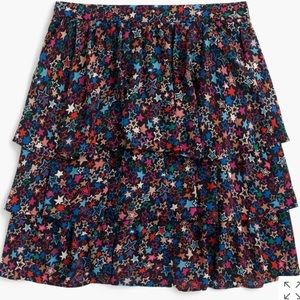NWT J. Crew star print flounce skirt